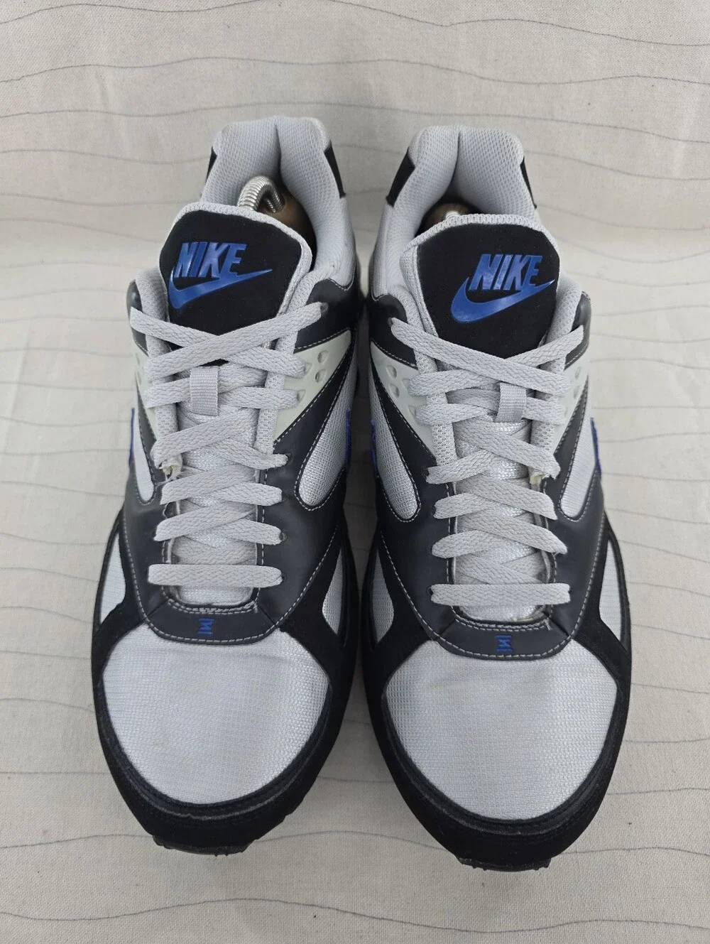 Nike Mems Shox Heritage Grey Black Blue Sneakers Shoes 386202-041 Size 12.5